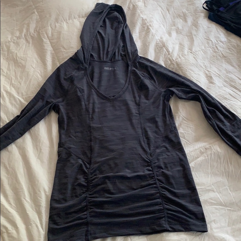 Zella blue grey stretch hoodie